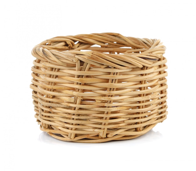 Wicker basket isolated on white 