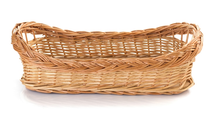Photo wicker basket isolated