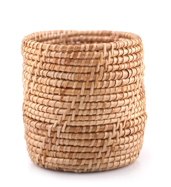 Wicker basket isolated