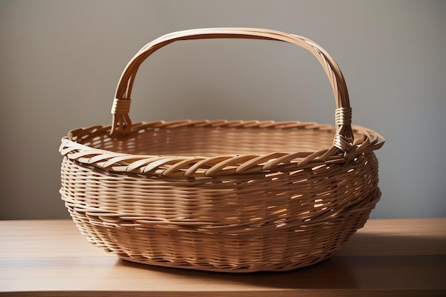 Wicker basket photo ai generated