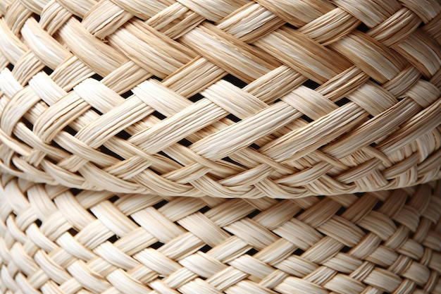 Wicker basket texture background Close up of woven wicker basket