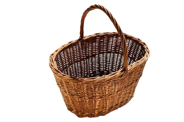 Wicker basket on a white background Isolated