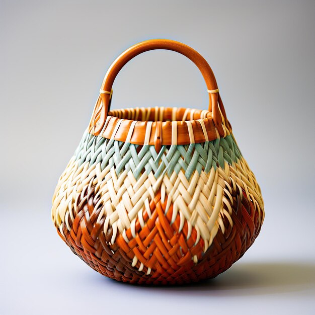 Wicker basket on a white background