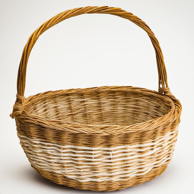 Wicker basket on a white background