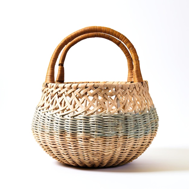 Wicker basket on a white background