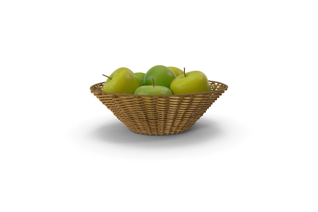 Wicker Basket with Apples