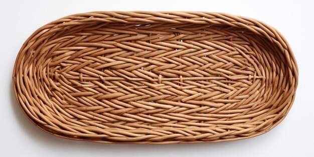 a wicker basket with a handle