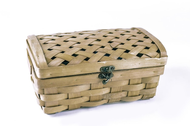 Wicker boxisolated on a white background