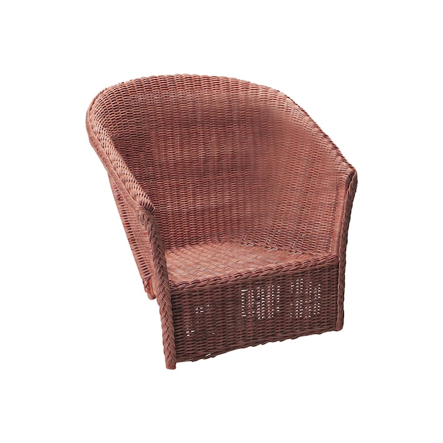 Wicker chair isolated on white background