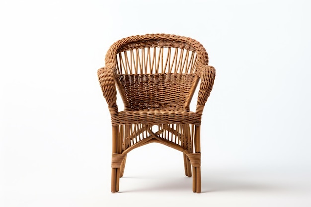 Wicker Miniature Dining Chair Isolated On White Background