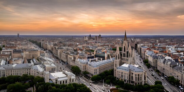 Photo wide angle aerial view