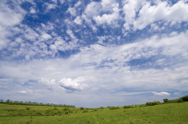 Wide angle blue sky