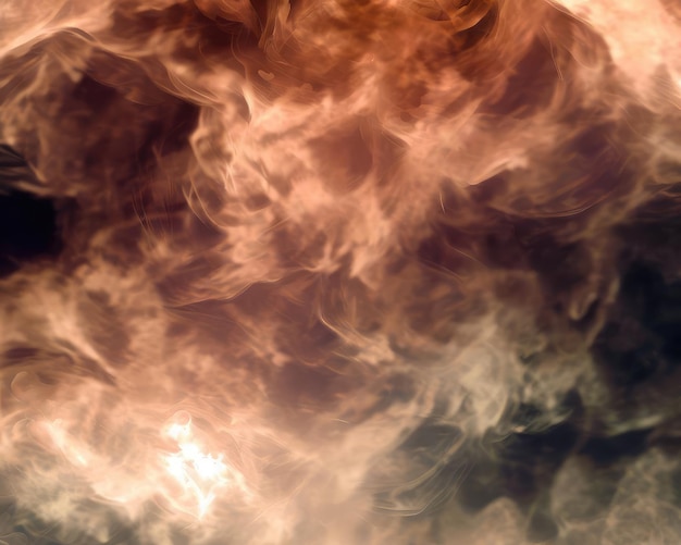 A wide angle overhead view of digitally created fire smoke cloud background