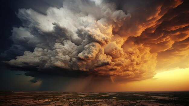 Wide angle view of storm clouds in the sky