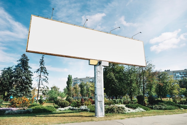Wide billboard near park