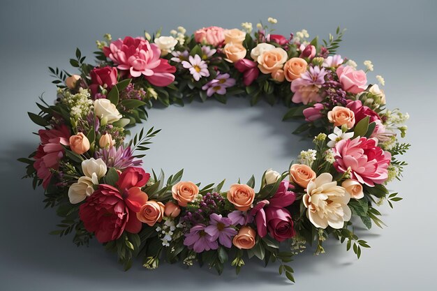 Photo wide flower wreath