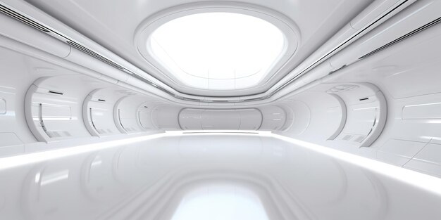 Photo wide futuristic tunnel