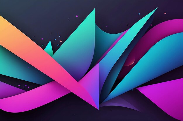 Wide geometric background Simple shapes with trendy gradients composition Eps10 vector