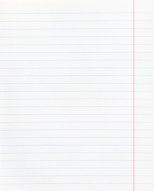 Wide lined sheet of paper with red margin