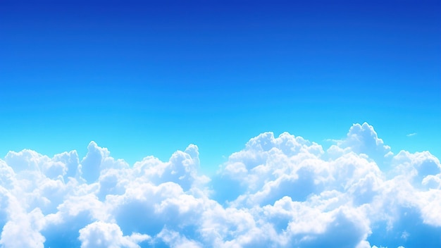 Широкая панорама неба Голубое небо с развернутыми облаками