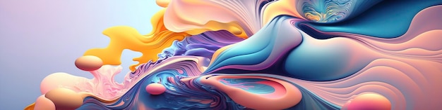Wide PastelThemed Abstract Artwork for Wallpaper