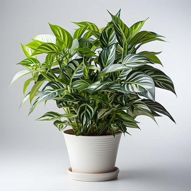 Фото Широкая фотография растения dracaena в горшке с белым фоном