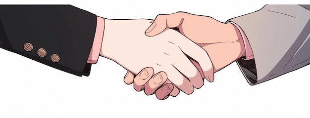 wide poster of shake hands illustration with white background