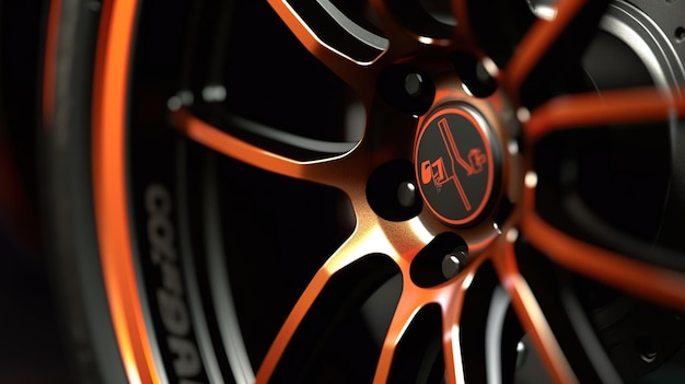 wide racing rims sports car alloy wheel closeup