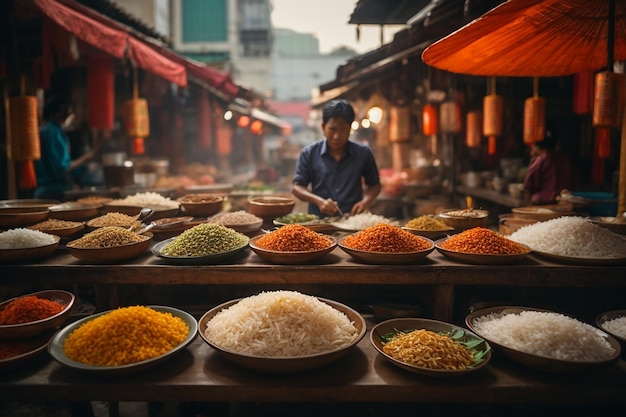 wide range choices of asian dishes economy rice or mixed rice stall hawker food