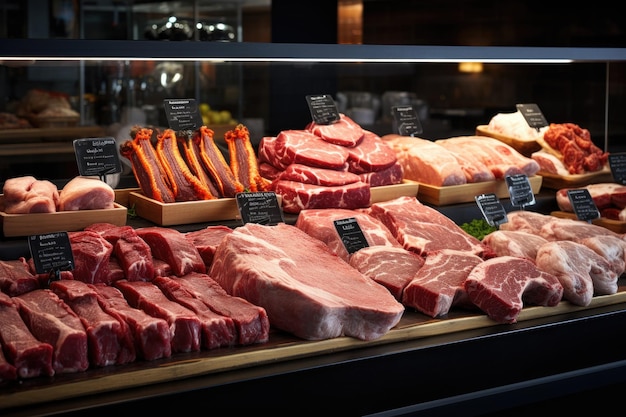 Photo wide selection of gourmet meat products