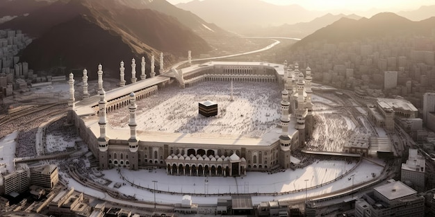 Foto una panoramica dell'intelligenza artificiale generativa musulmana hajj