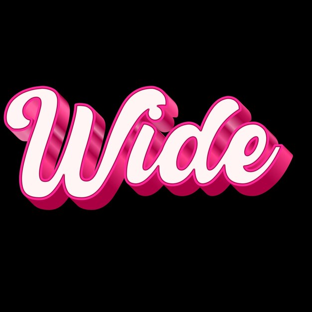 Photo wide typography 3d design pink black white background photo jpg