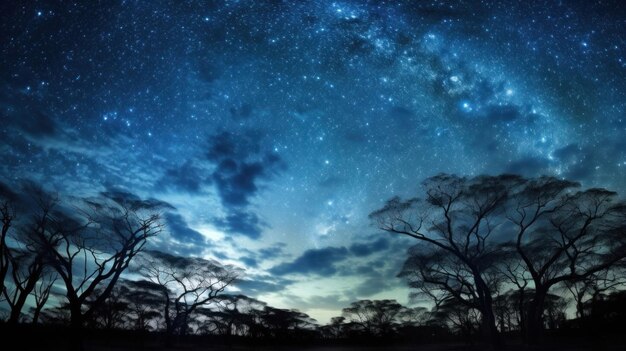 WideAngle Shot of a Starry Night Sky