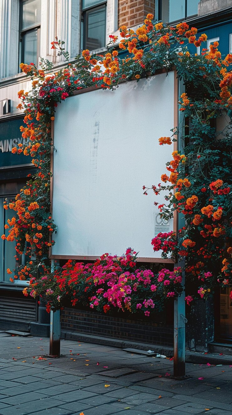 Wideformat billboard on a street