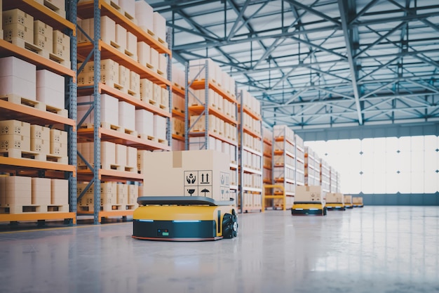 Photo widely used parcel sorting robot system using agv with tilt tray3d rendering