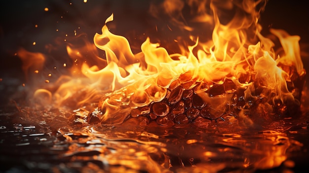 _Widescreen_Abstract_Fire_Background_ HD 8K обои Stock Photographic Image