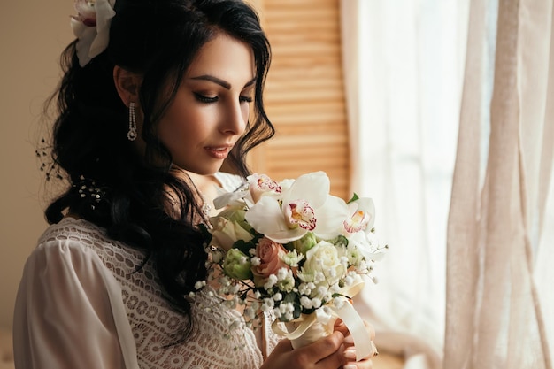 Wife at the photo session in studio