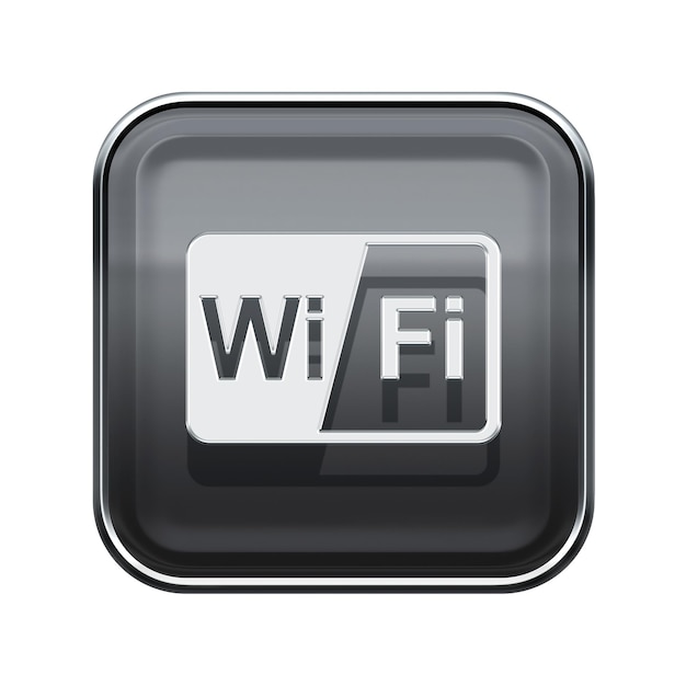 Foto iconica wifi grigio lucido