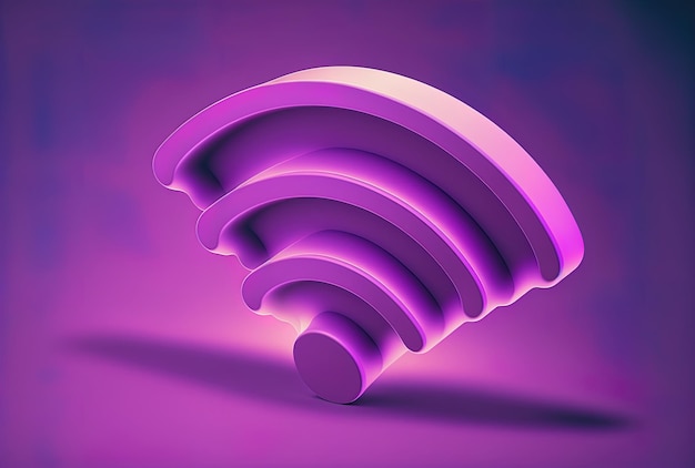 Photo wifi icon on a purple backdrop in a panoramic design