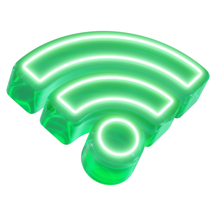 Foto wifi png 3d neon icoon doorzichtige achtergrond