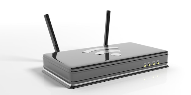 Wifi-router geïsoleerd op witte achtergrond 3d illustratie