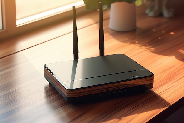 Foto wifi router op een tafel