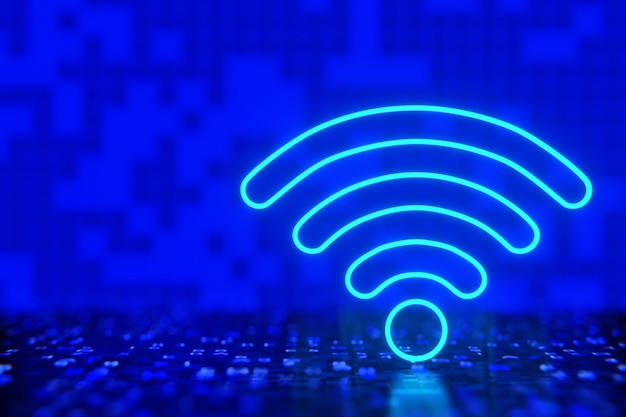 WIFI signal indicator Wireless network concept 3d render