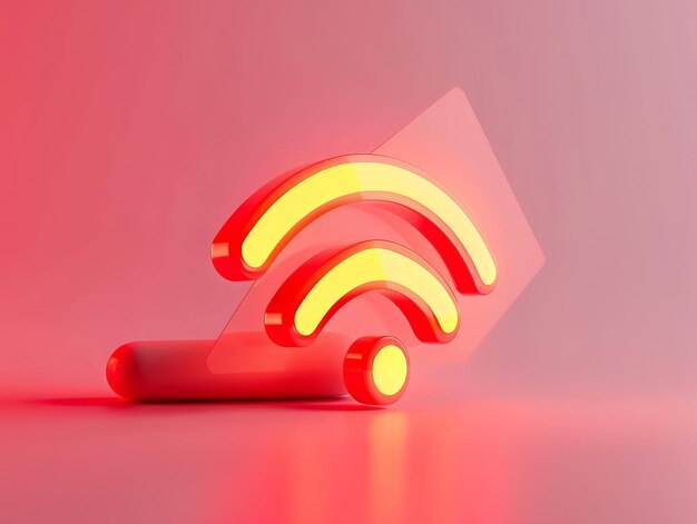 Сигнал Wi-Fi на красном фоне