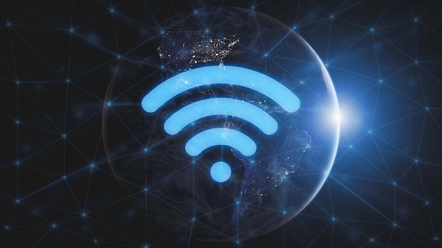 Wifi 무선 네트워크인터넷 비즈니스를 위한 통신 기술 NASA에서 제공한 이 이미지의 요소