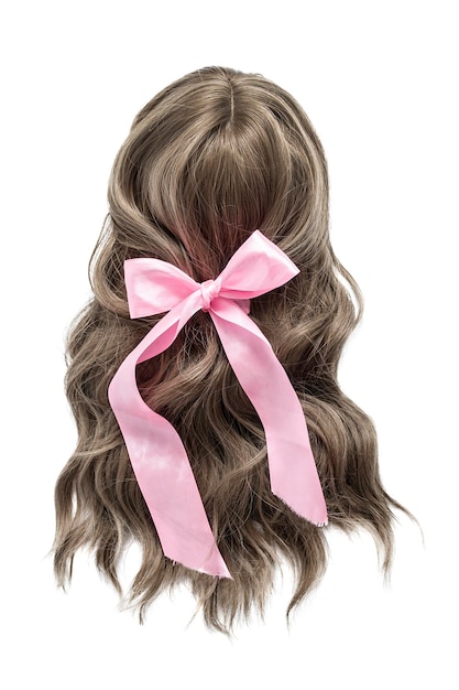 Wig with a bow isolated