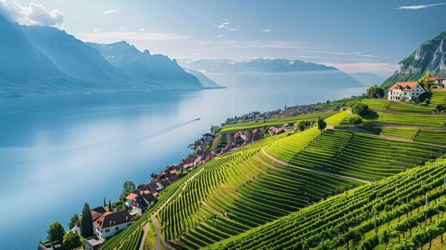 Wijngaarden in Lavaux, Zwitserland