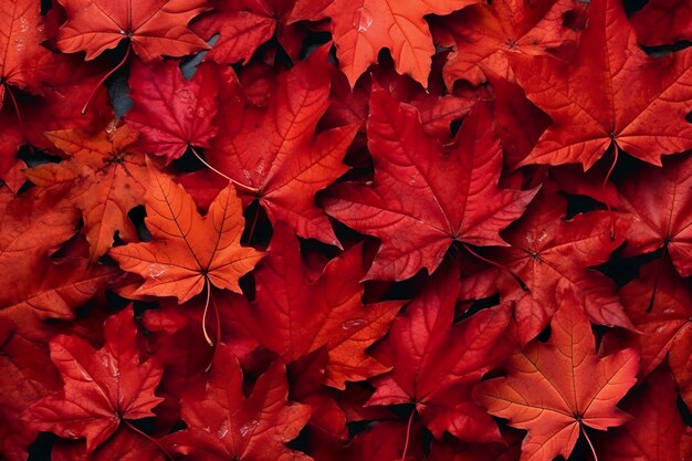Wijnrood herfstbladeren textuur herfst natuur achtergrond AI generatief