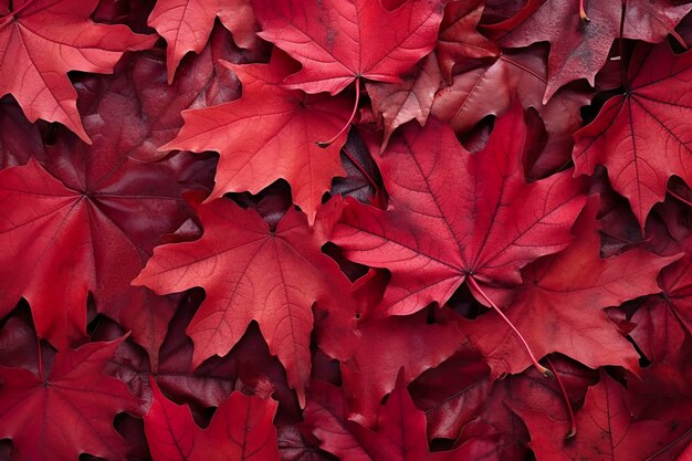 Wijnrood herfstbladeren textuur herfst natuur achtergrond AI generatief