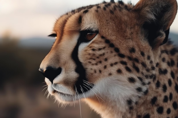 Wild african cheetah beautiful mammal animal AI